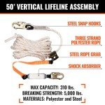 50’ Roofer's Safety Bucket Kit with Harness & Anchor