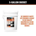 50’ Roofer's Safety Bucket Kit with Harness & Anchor