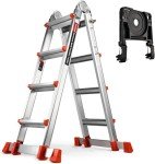 Soctone 17 Ft A-Frame Ladder with Stabilizer
