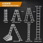 Soctone 17 Ft A-Frame Ladder with Stabilizer