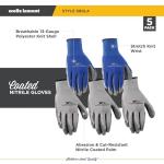 Wells Lamont 5-Pair Nitrile Work Gloves - Large