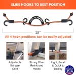 Adjustable 25 Inch Ladder Stabilizer with Bungee Hook