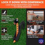 Adjustable 25 Inch Ladder Stabilizer with Bungee Hook
