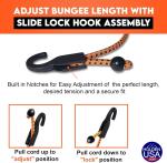 Adjustable 25 Inch Ladder Stabilizer with Bungee Hook