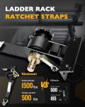 Heavy-Duty Ladder Rack Ratchet Straps - 4 Pack
