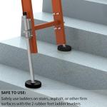 Adjustable Ladder Stabilizer with Rubber Feet – Orange