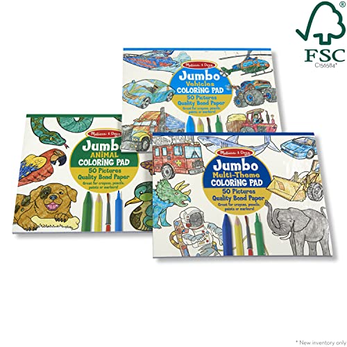 Jumbo Kids' Coloring Pads - Animals, Vehicles, and More
