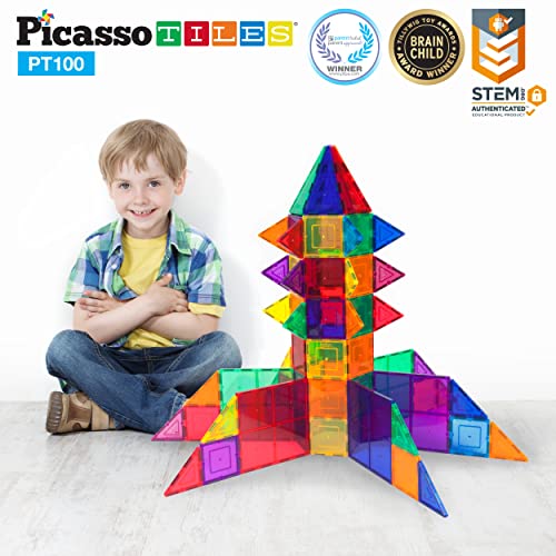 PicassoTiles 100pc Clear Magnetic Building Set - Inspiring Creativity