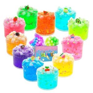 15-Pack Soft Non-Sticky Jelly Cube Slime Set