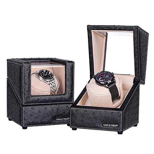 Upgraded Wooden Watch Winder with Plush Pillow