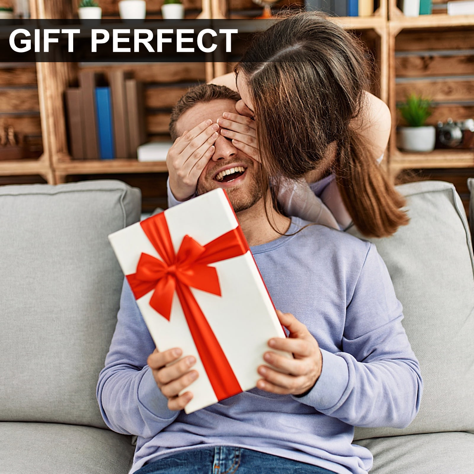 Men's 6-Slot Wooden Watch Box with Glass Top