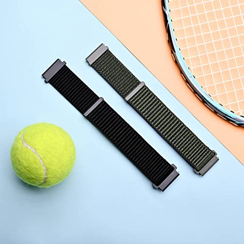 ANNEFIT 2-Pack Adjustable Nylon Watch Bands 20mm