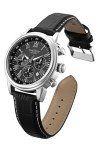 Invicta Men's Black Leather Chronograph Dress Watch