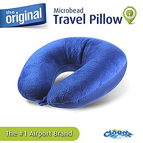 Cloudz Navy Microbead Travel Neck Pillow