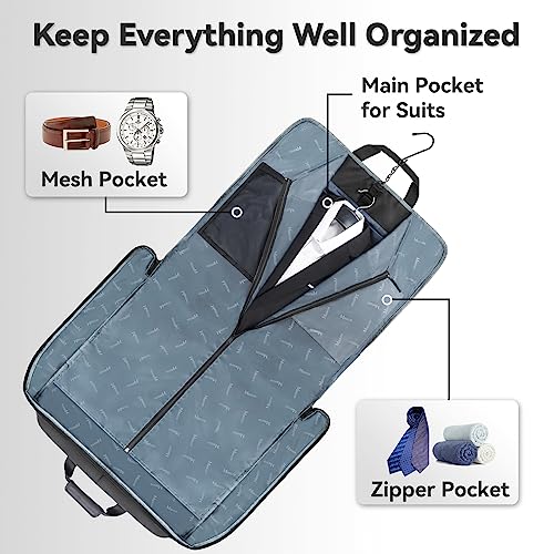 Large Travel Garment Bag with Shoulder Strap
