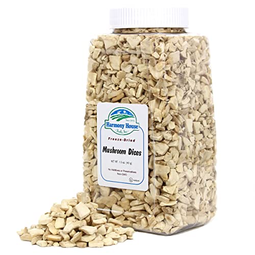 Freeze-Dried Mushroom Dices, Quart Size Jar