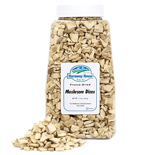 Freeze-Dried Mushroom Dices, Quart Size Jar