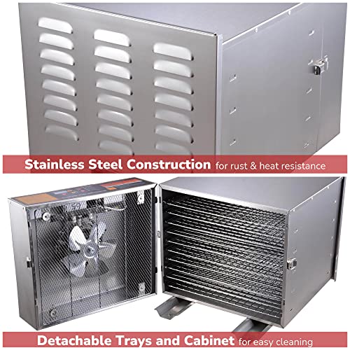 55L Commercial Stainless Steel Food Dehydrator - 10 Tray