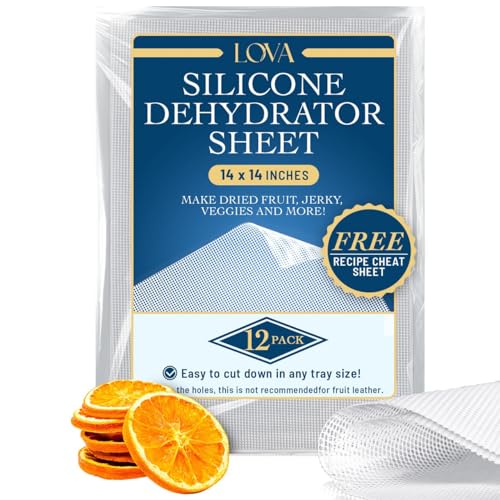 12 Pack Silicone Dehydrator Sheets - Compatible with Cosori, Excalibur, Magic Mill