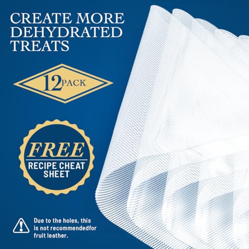 12 Pack Silicone Dehydrator Sheets - Compatible with Cosori, Excalibur, Magic Mill