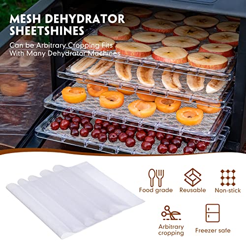 8 Pcs Silicone Dehydrator Sheets with Edge and 10 Pcs Mesh Dehydrator Mats: Non-Stick Dehydrator Accessories