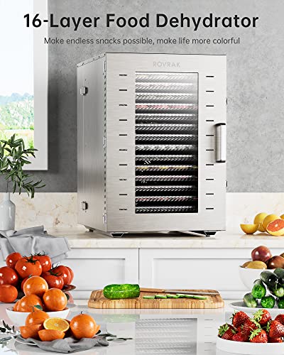 ROVRAk 16-Tray Food Dehydrator with Timer & Overheat Protection