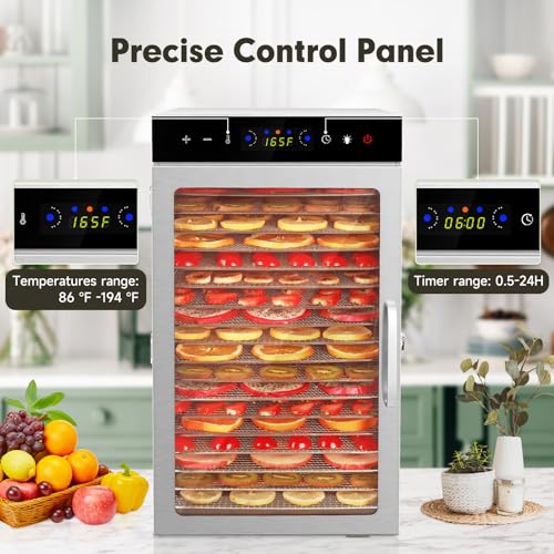 800W 18-Tray Stainless Steel Commercial Food Dehydrator