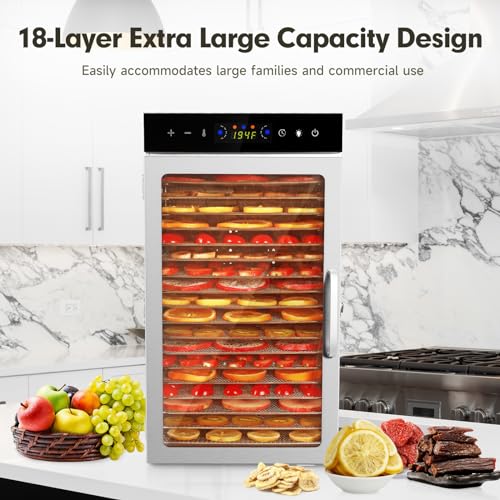 800W 18-Tray Stainless Steel Commercial Food Dehydrator
