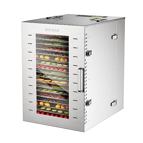 ROVRAk 16-Tray Food Dehydrator with Timer & Overheat Protection
