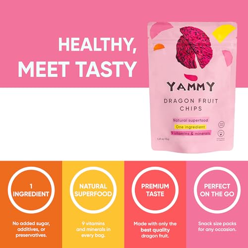 Yammy Dried Dragon Fruit Chips - 3 Pack
