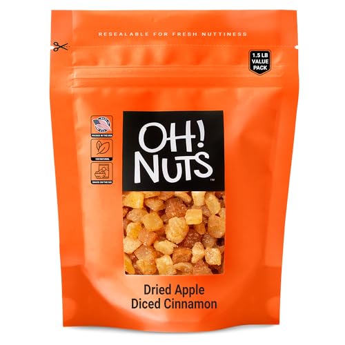 Chunky Diced Cinnamon Dried Apples - 1LB Bag
