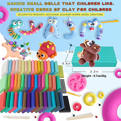 50-Color Polymer Clay Kit for Kids & Adults