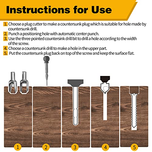 23pc Woodworking Chamfer Tool Set, Including Drill Bits