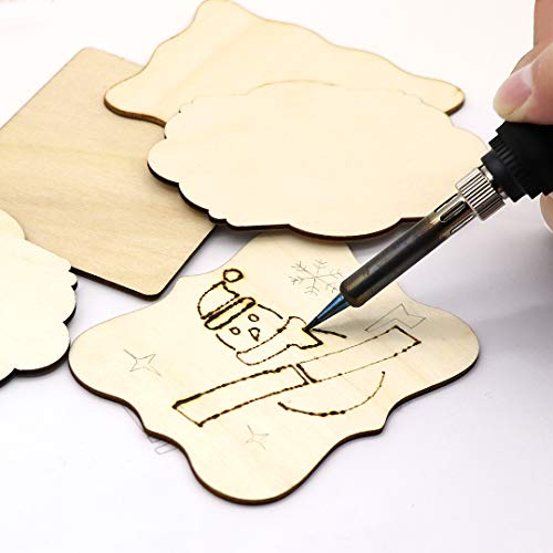 32pcs Unfinished Wood Ornaments for DIY Crafts & Decor