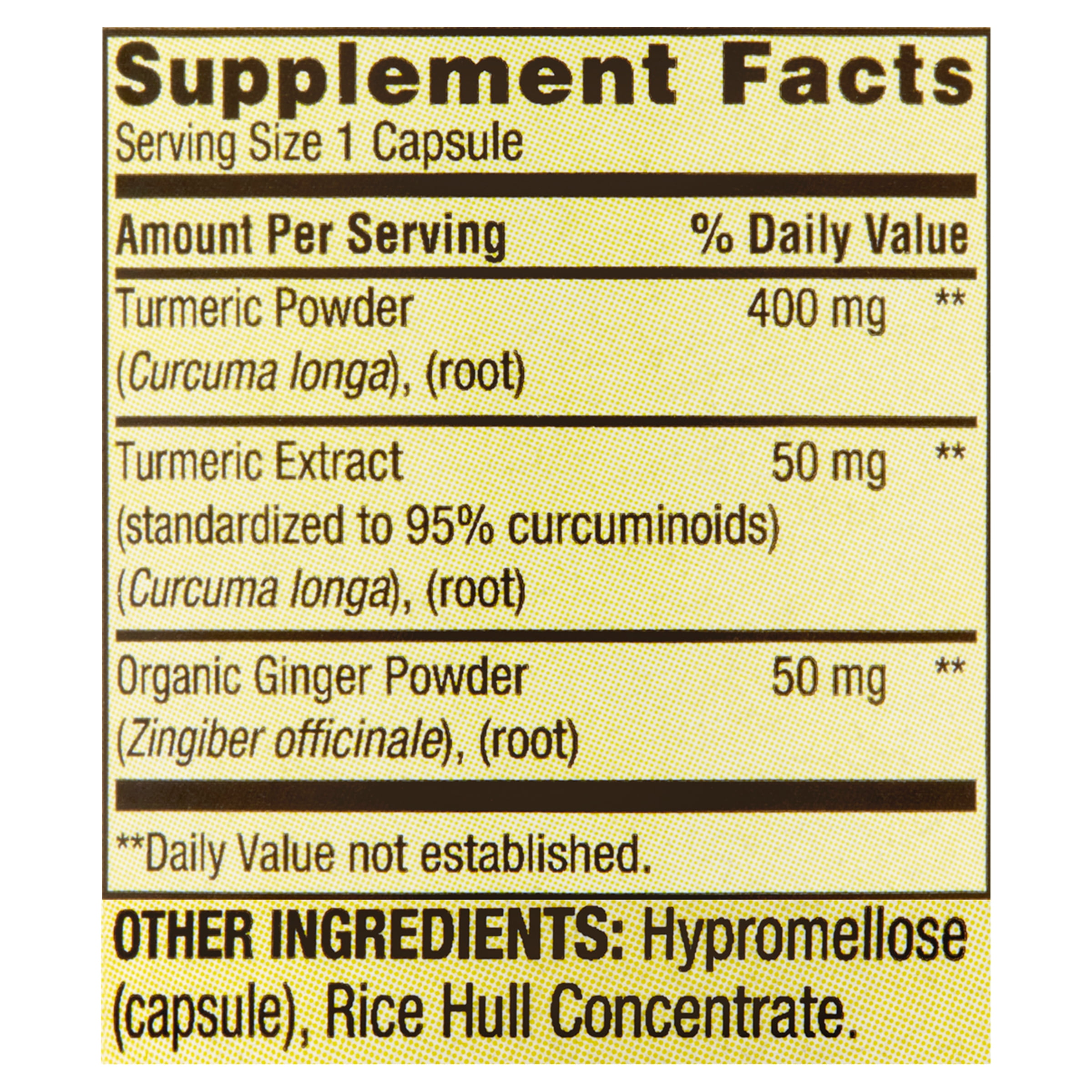 Turmeric Curcumin 500mg with Ginger Powder - 90 Capsules