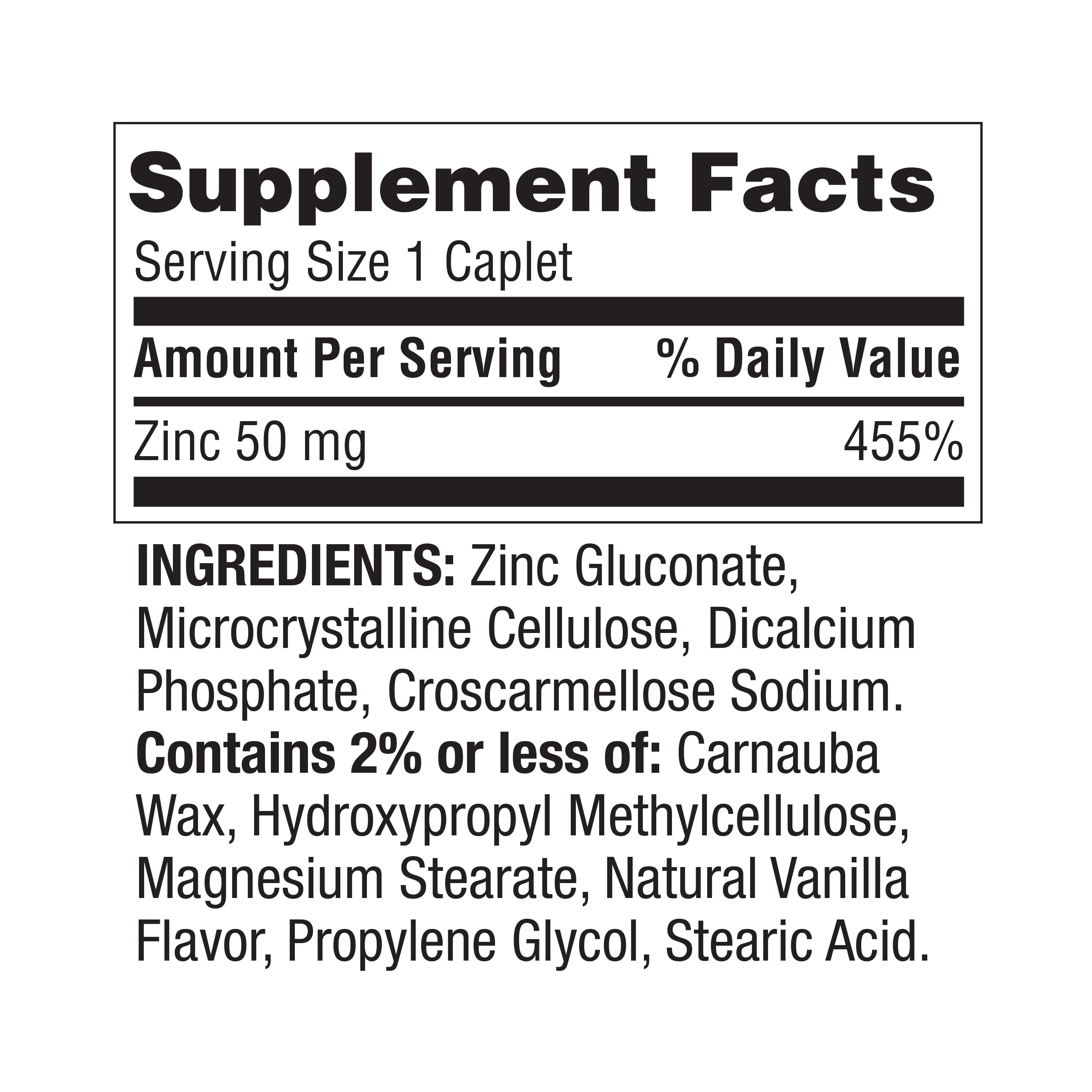 Spring Valley Zinc 50mg Immune Support Caplets - 200 Count