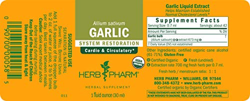 Organic Garlic Extract for Cardiovascular Health - 1oz