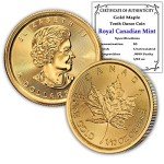 Canadian Gold Maple Leaf 1/10 oz Coin