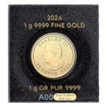2024 1g Gold Maple Leaf Coin in Assay Card
