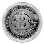 2024 1 oz Niue Silver Bitcoin Coin in Capsule