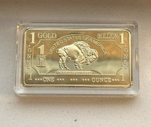 1 oz Gold Buffalo Bullion Bar .999 Fine