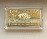 1 oz Gold Buffalo Bullion Bar .999 Fine
