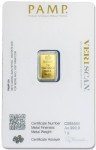 PAMP Suisse 1g .9999 Gold Bar with Assay Card