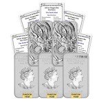 Lot of 5 Perth Mint 1 oz Silver Dragon Bars