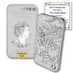 10 oz Silver Bars Perth Mint Dragon Series