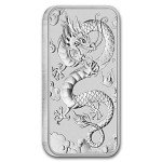 Lot of 5 Perth Mint 1 oz Silver Dragon Bars