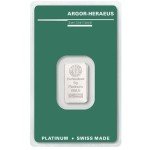 5 Gram Argor Heraeus Platinum Bar .9995 Fine