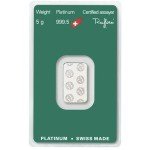 5 Gram Argor Heraeus Platinum Bar .9995 Fine