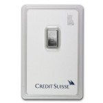 Credit Suisse 1g Platinum Bar with Assay Card