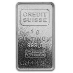 Credit Suisse 1g Platinum Bar with Assay Card